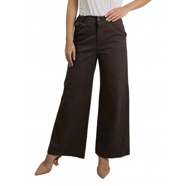 Pantalone chino in cotone con elastico dietro